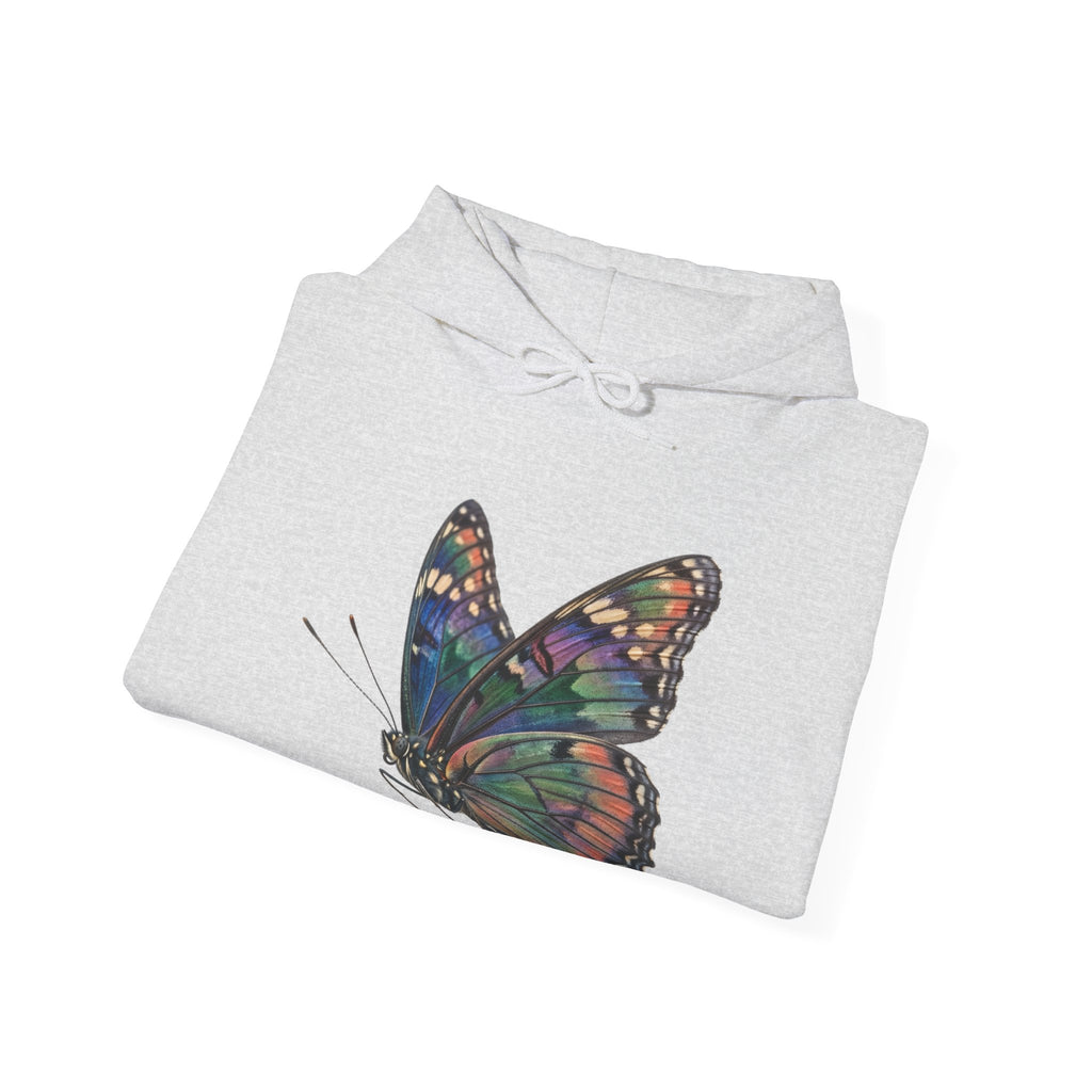 Butterfly Illustration Hoodie — Colorful Monarch Wing Graphic Pullover