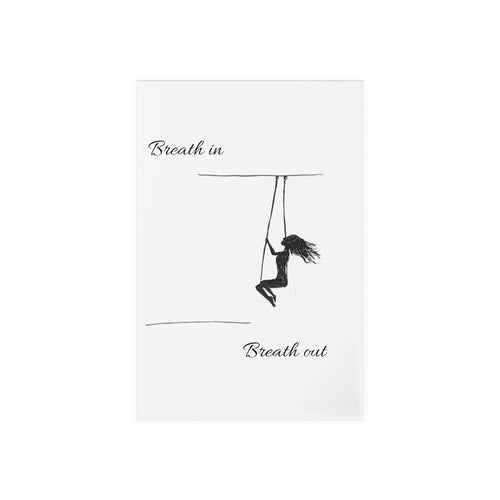 Acrylic Sign — "Breath In, Breath Out" Minimalist Desk Art