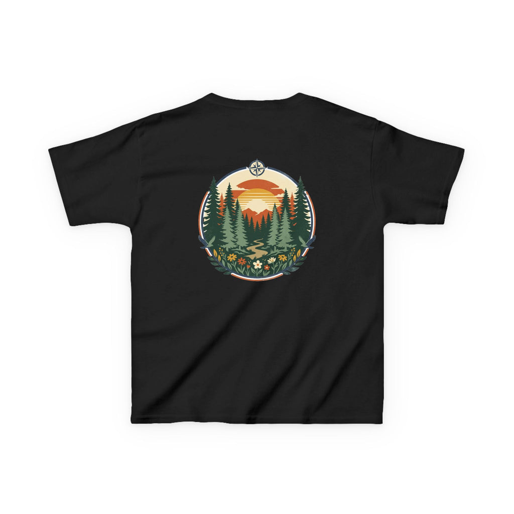 Kids Tee — Retro Forest Sunset Graphic