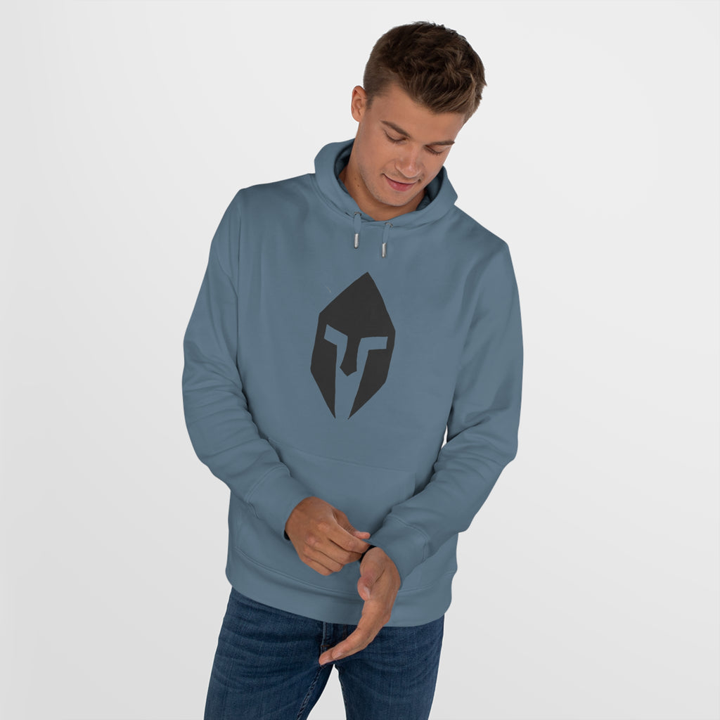 Spartan Helmet Hoodie — Minimal Warrior King Graphic Hooded Sweatshirt