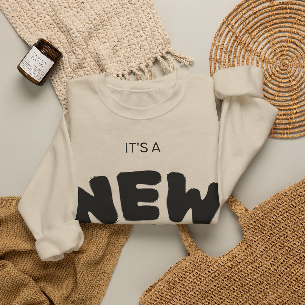 New Day Crewneck Sweatshirt – "It's a New Day, Rise N' Shine" Motivational Pullover