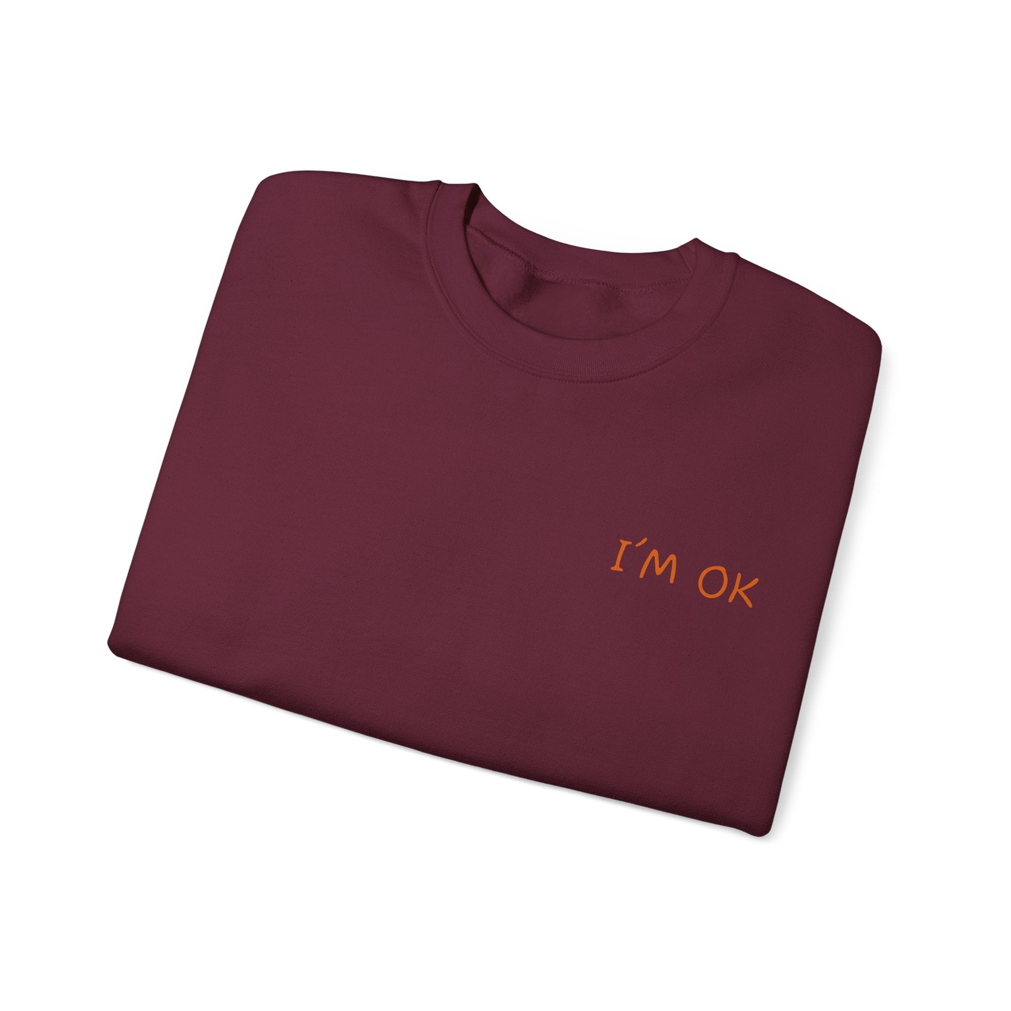 Crewneck Sweatshirt — 'I’m OK' Palm Sunset Graphic
