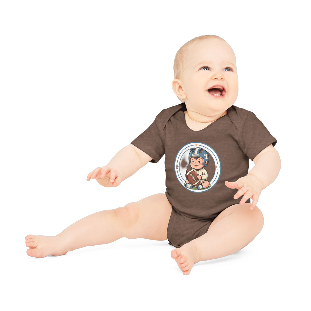 Baby Bodysuit — Cute Retro Football Baby Onesie (Helmet & Ball)