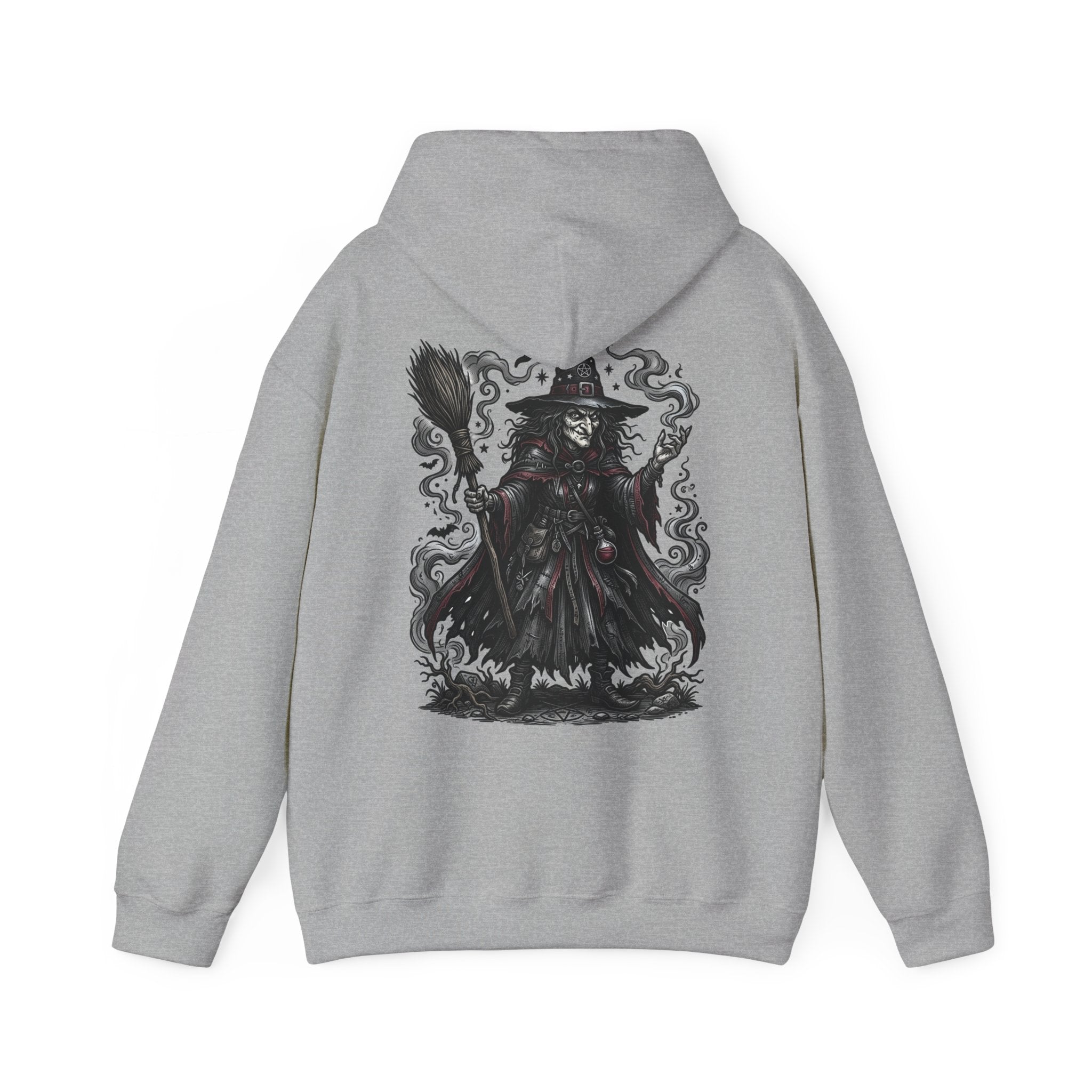 Witch Hunter Hoodie — Dark Fantasy Grim Reaper Back Graphic