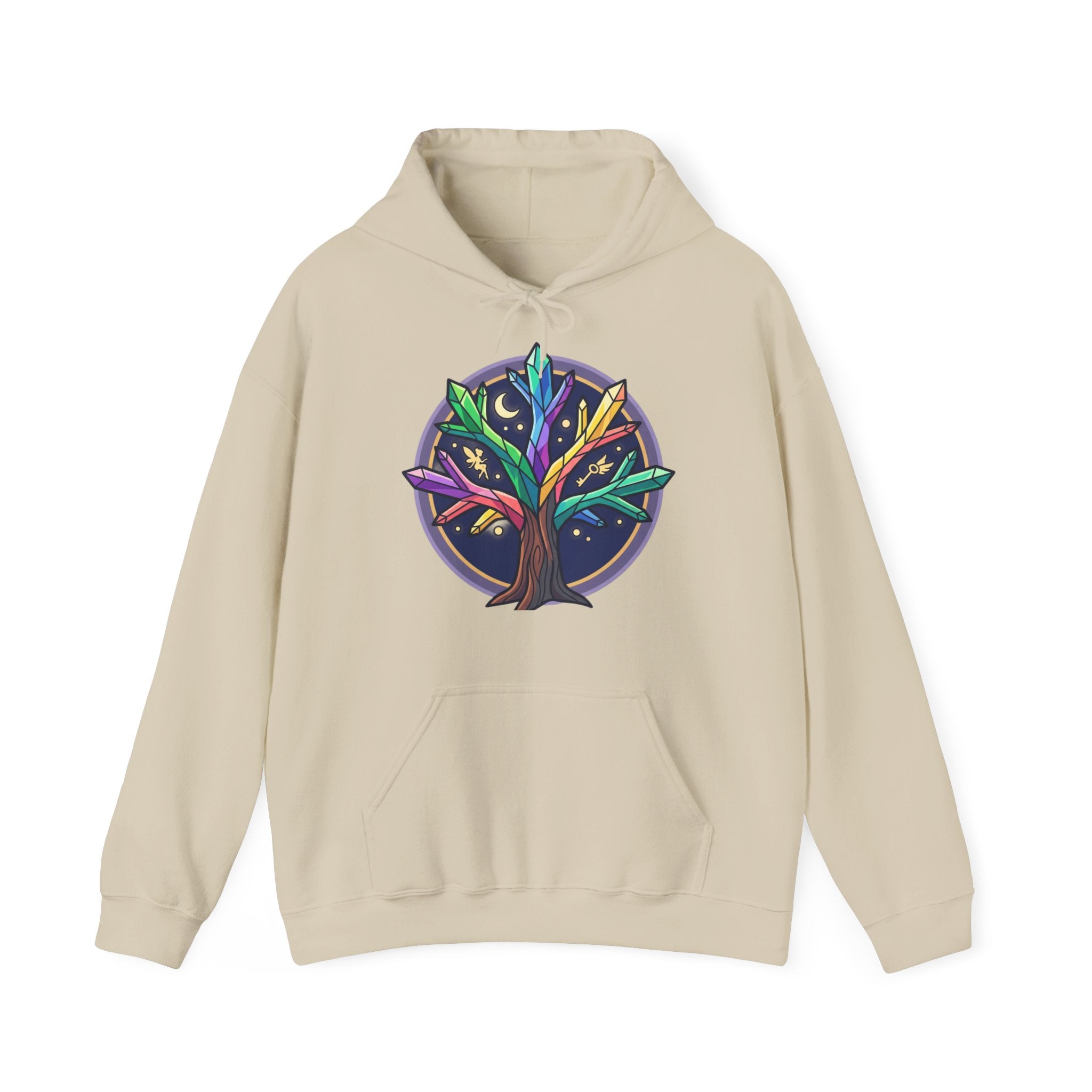 Mystical Tree of Life Hoodie — Celestial Nature Graphic Sweatshirt