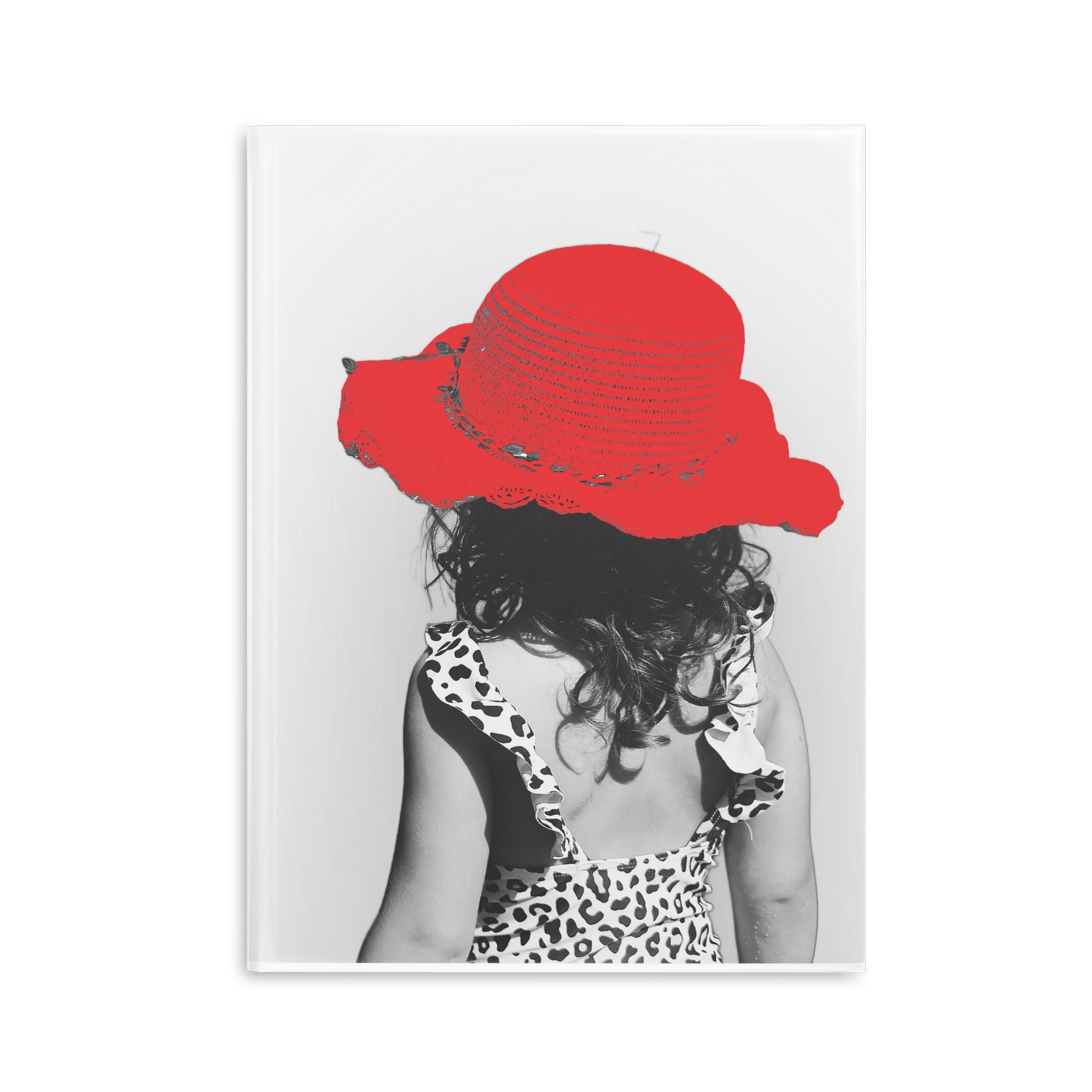 Hardcover Notebook — Retro Girl with Red Sun Hat Journal