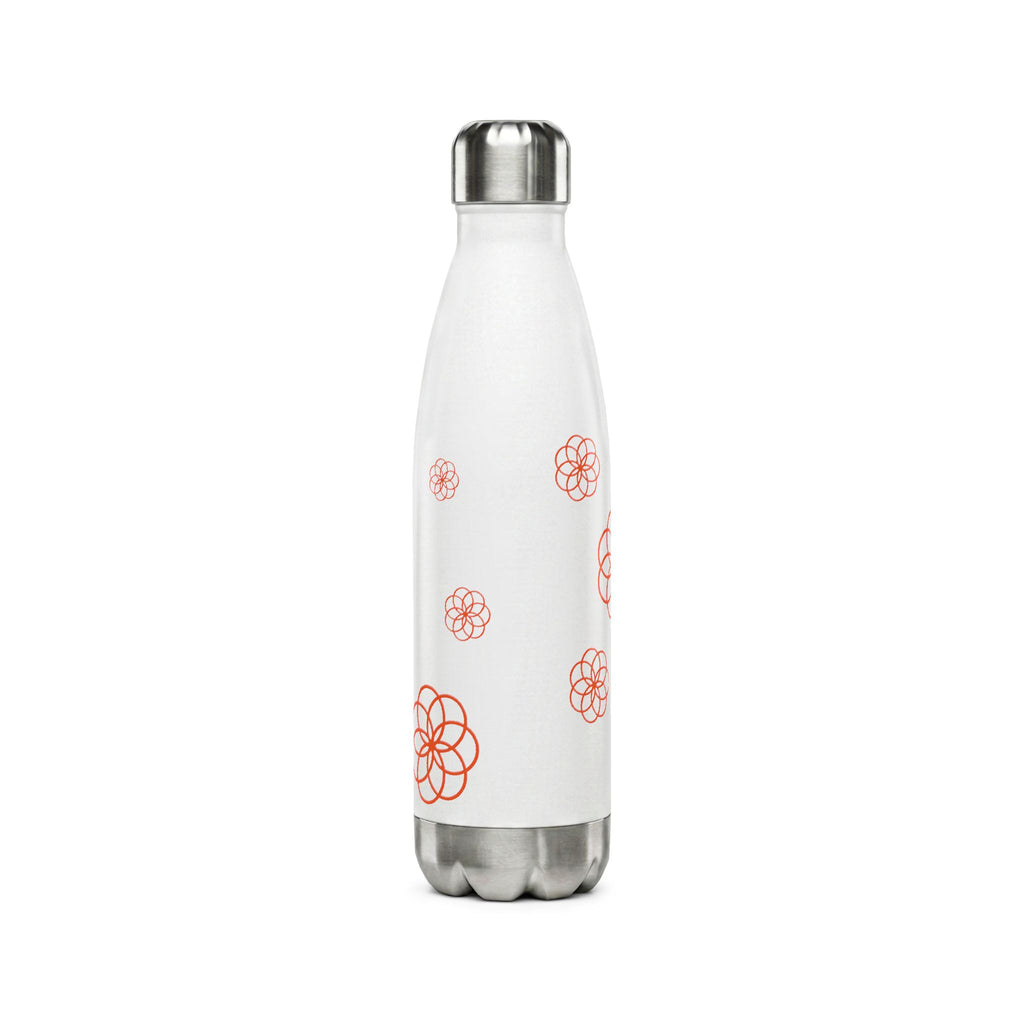 17oz Stainless Steel Water Bottle — Minimal Floral Geometry (Insulated)