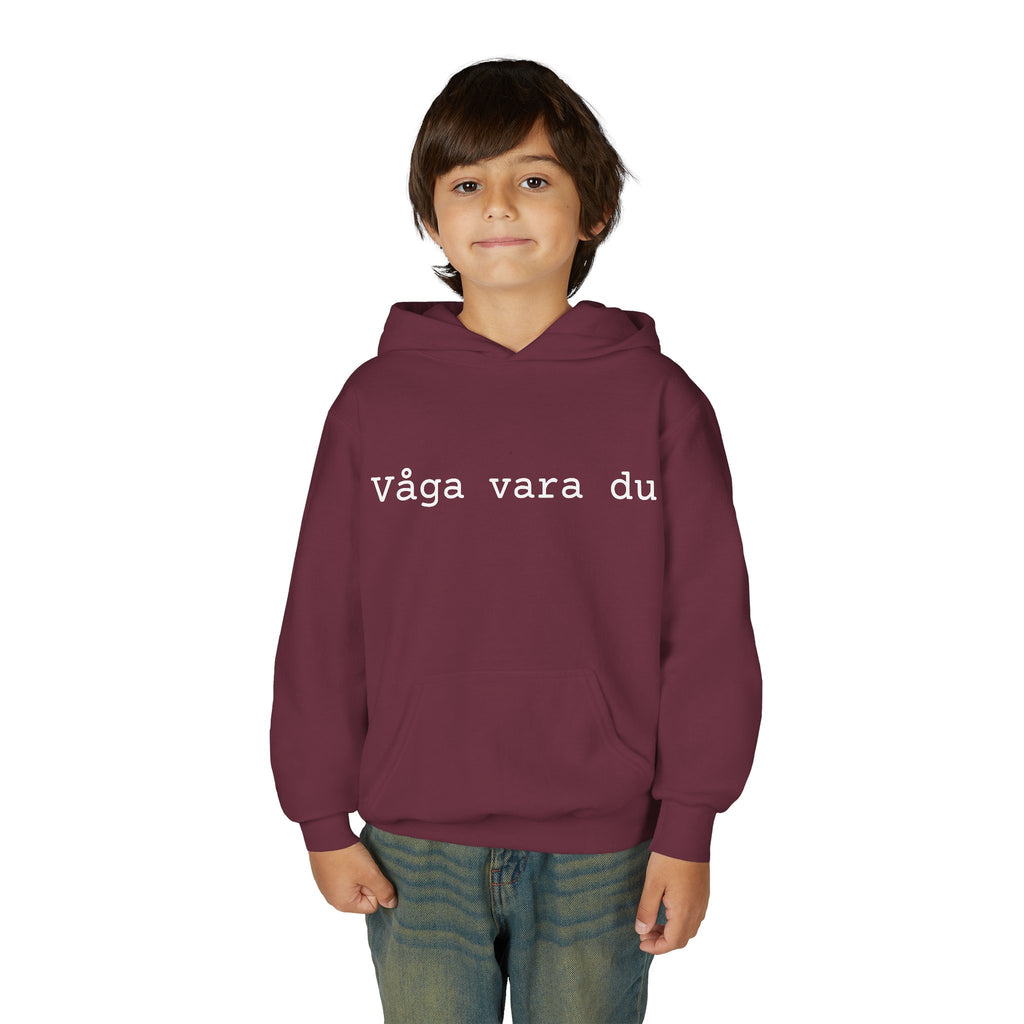 Youth Hoodie - "Våga vara du" Minimalist Inspirational Swedish Hoodie