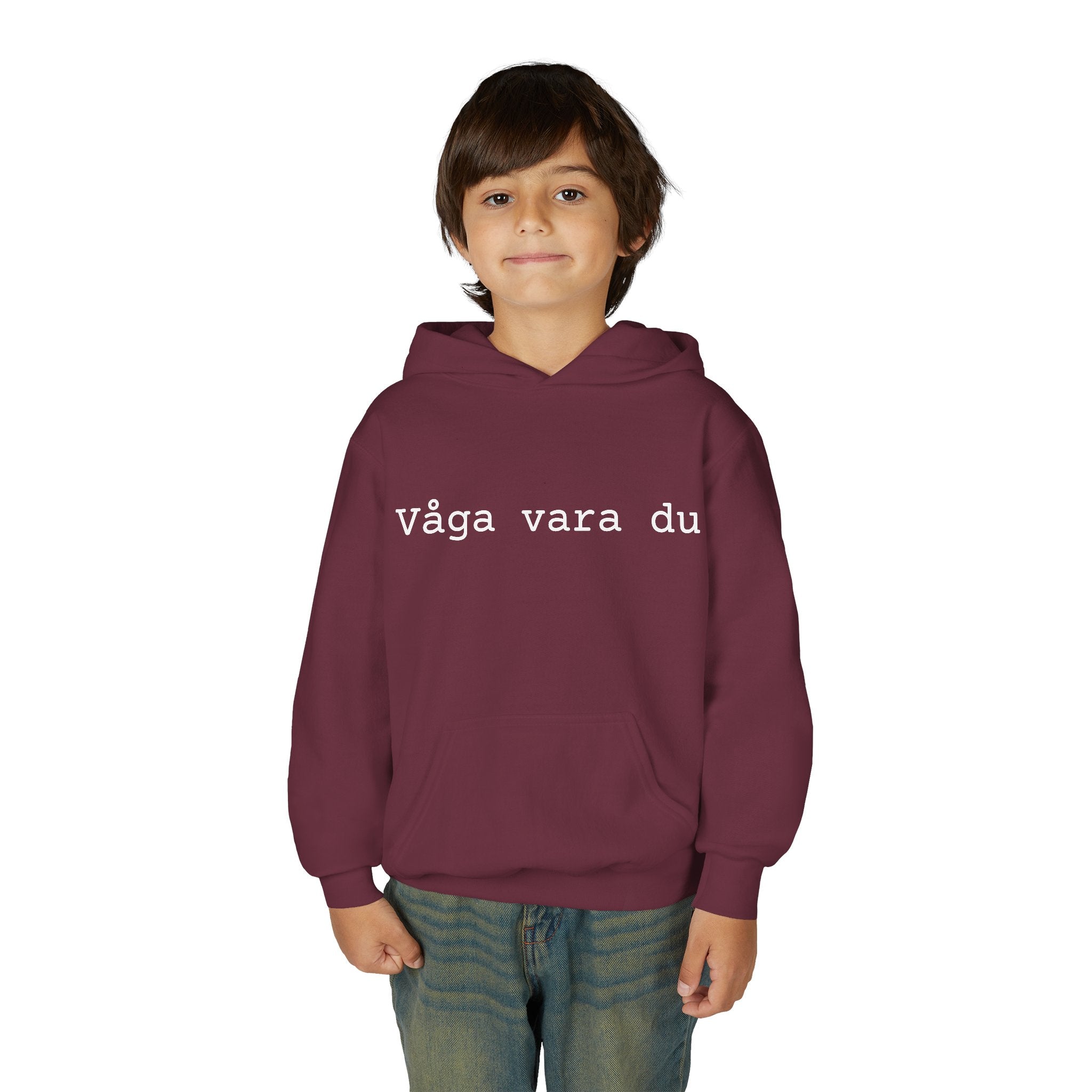Youth Hoodie - "Våga vara du" Minimalist Inspirational Swedish Hoodie