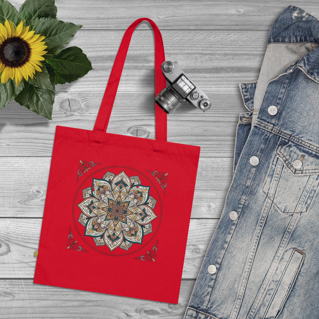Mandala Floral Tote Bag – Organic Cotton Boho Market Tote