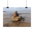 Calm Beach Rock Stack Poster — Serene Seaside Wall Art