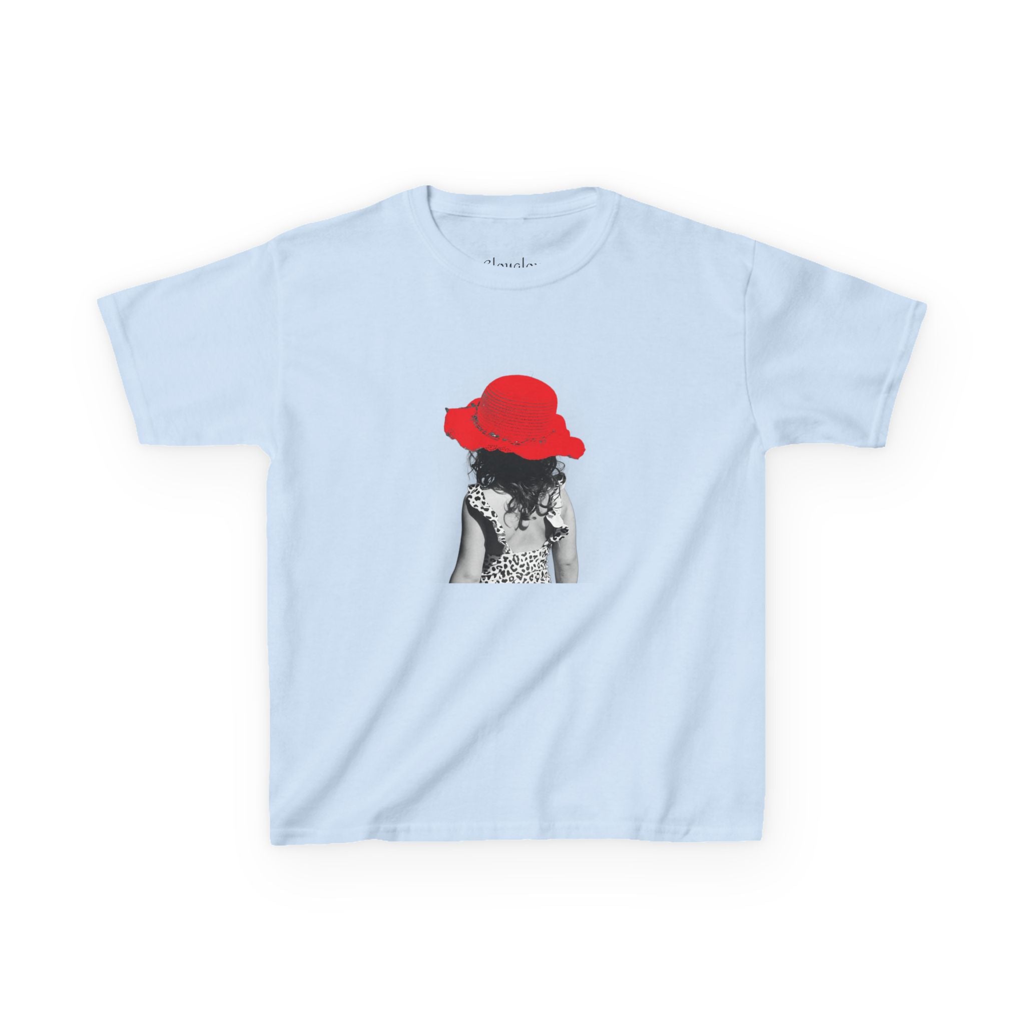 Kids T‑Shirt — Retro Girl with Red Hat Graphic