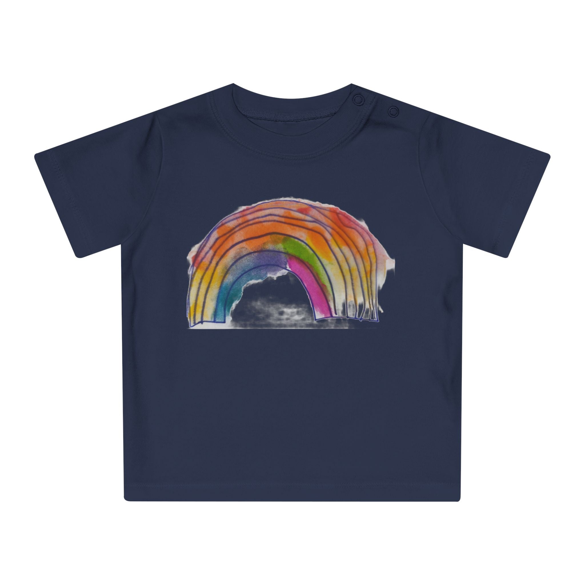 Baby T-Shirt — Hand-Drawn Watercolor Rainbow Toddler Tee