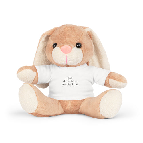 Cute Brown Teddy Bear Plush with T-Shirt — "Ifall du behöver en extra kram"