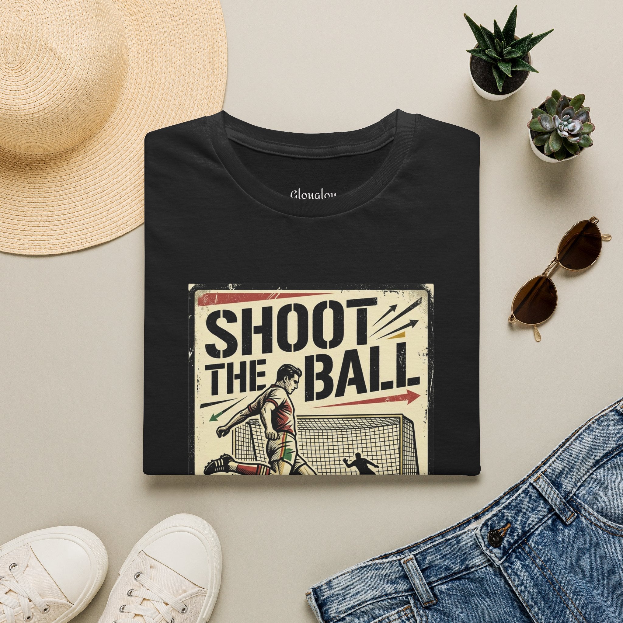 Shoot The Ball Soccer T-Shirt — 'Make The Goal' Vintage Football Tee