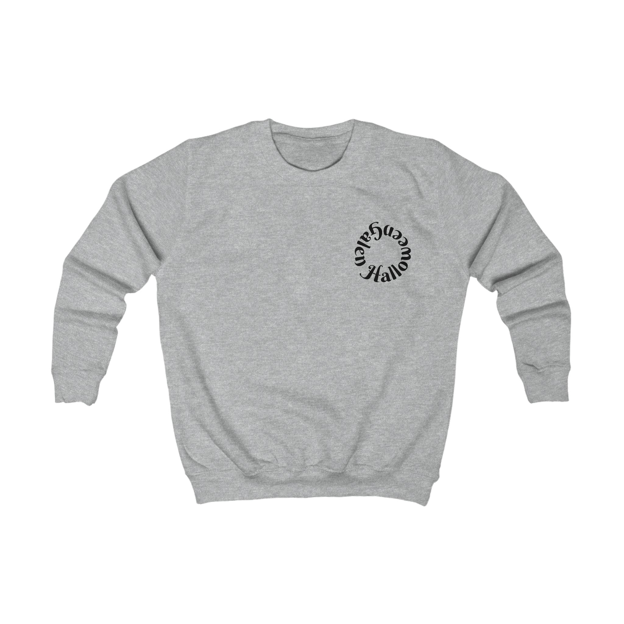 Kids Sweatshirt — Cute Black Pumpkin Cartoon Halloween Crewneck for Children