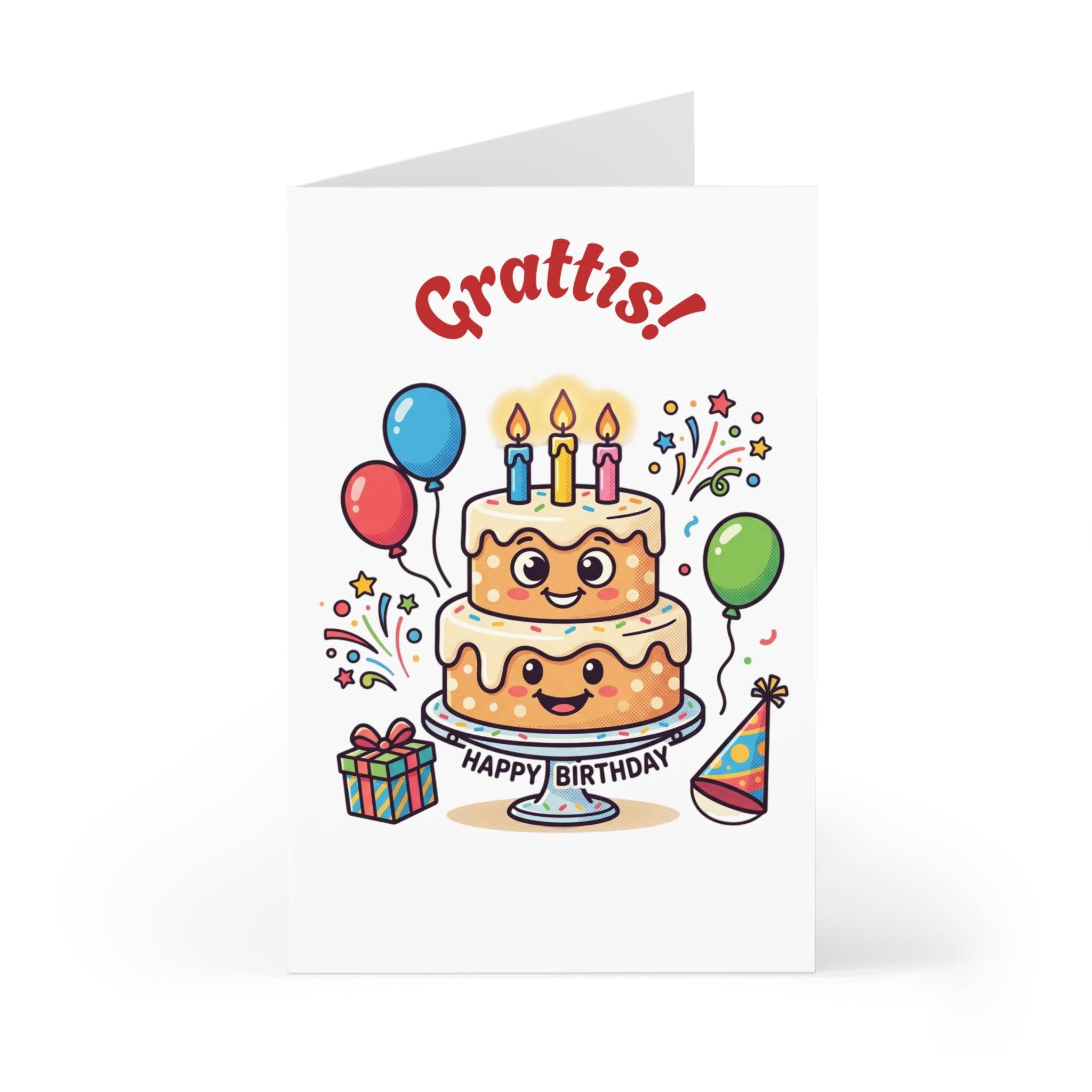 Birthday Cake Greeting Cards – Cute Kawaii Birthday Card Set (7 pcs)