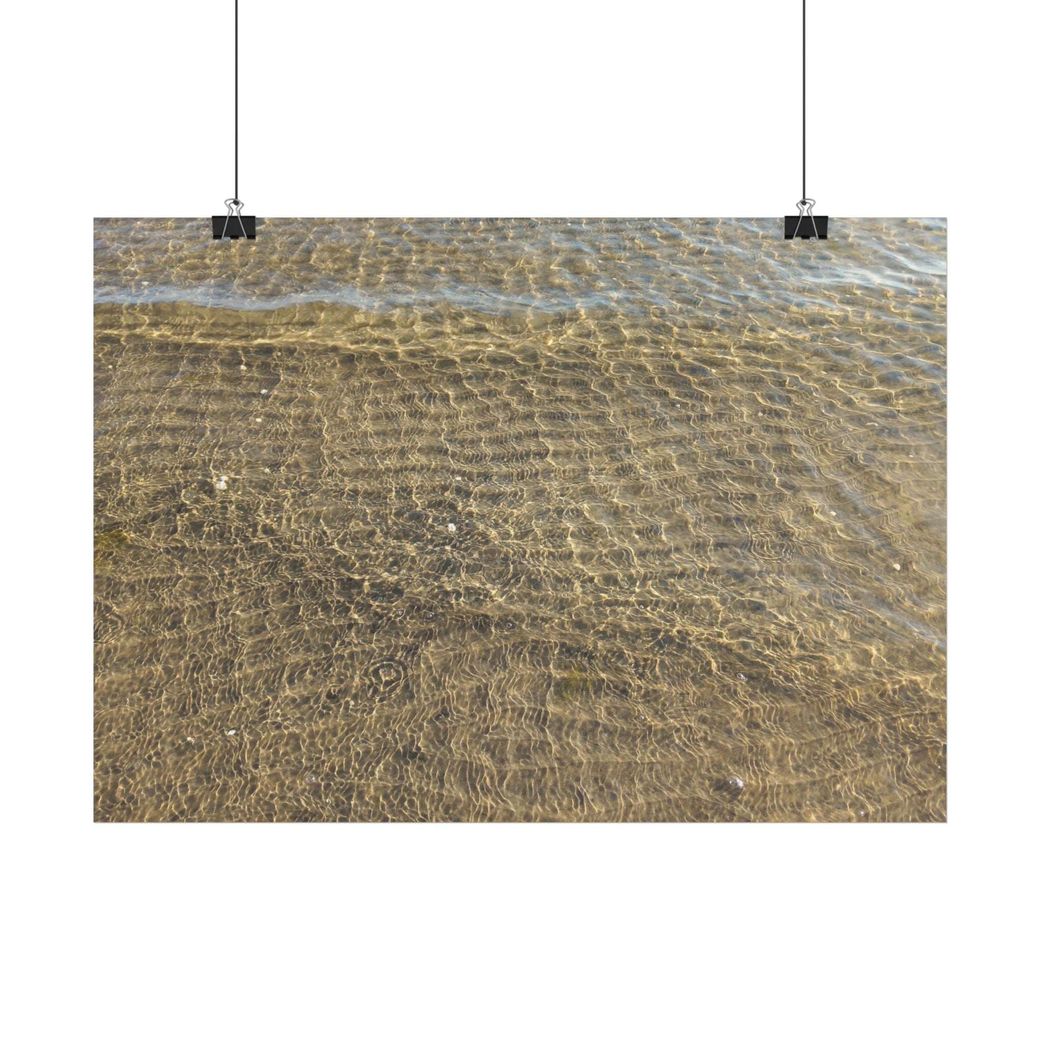 Beach Shoreline Poster – Close-Up Water Ripples Wall Art