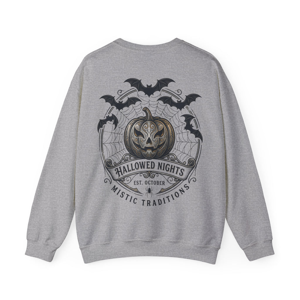 Halloween Pumpkin Crewneck Sweatshirt — "Hallowed Nights" Mystic Traditions