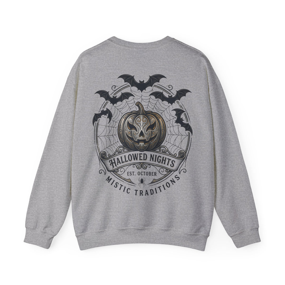 Halloween Pumpkin Crewneck Sweatshirt — "Hallowed Nights" Mystic Traditions