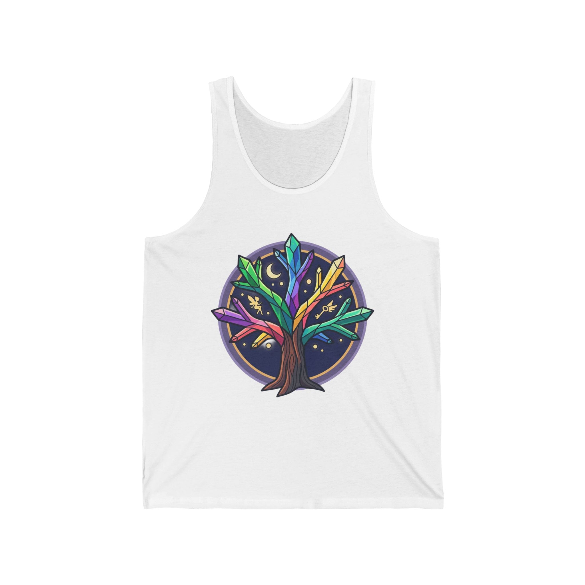 Crystal Tree Tank Top — Colorful Mystical Tree Graphic Tank