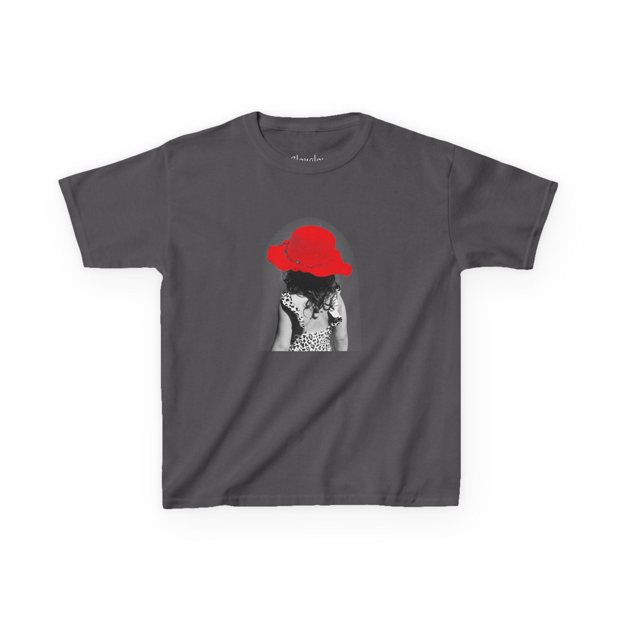 Kids T‑Shirt — Retro Girl with Red Hat Graphic