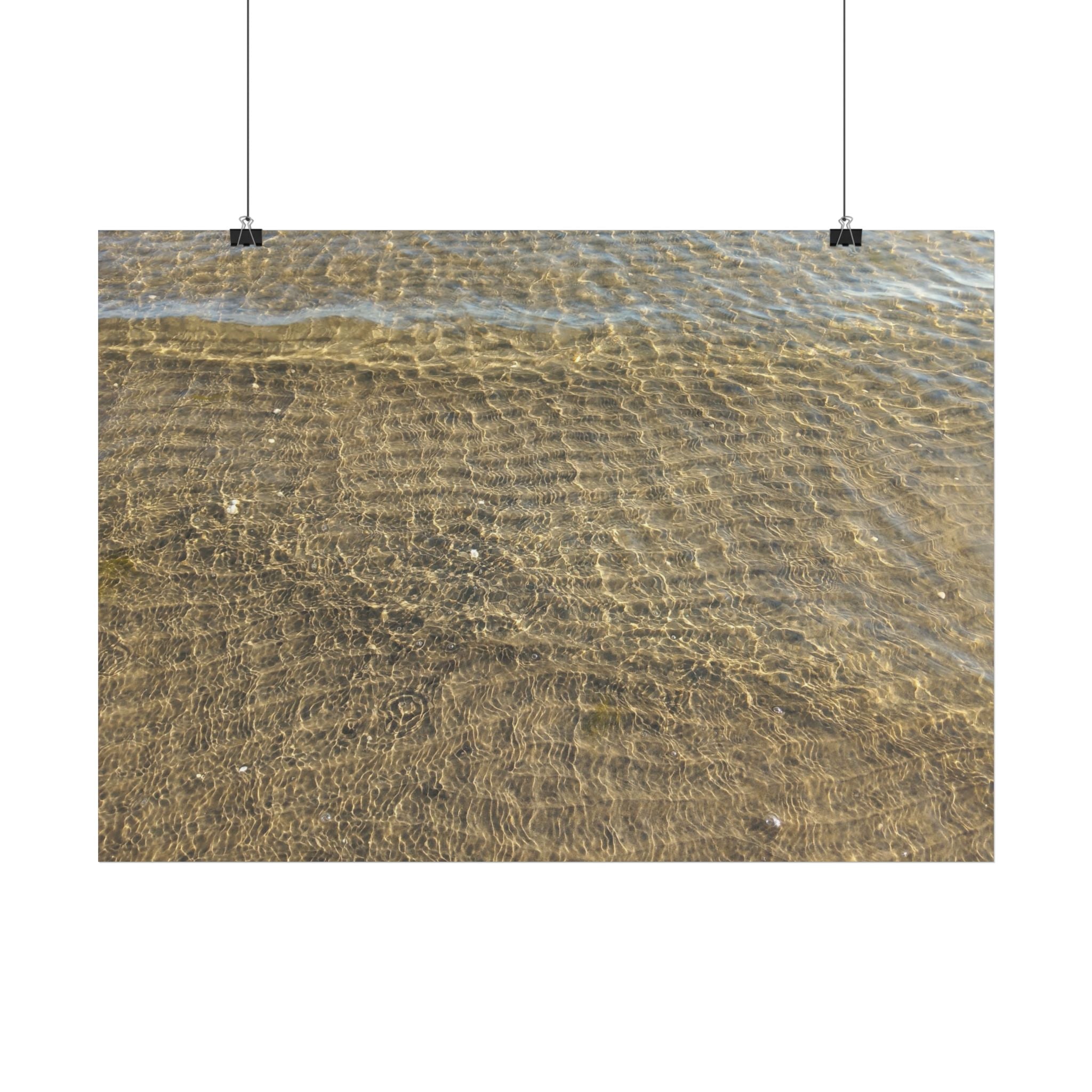 Beach Shoreline Poster – Close-Up Water Ripples Wall Art