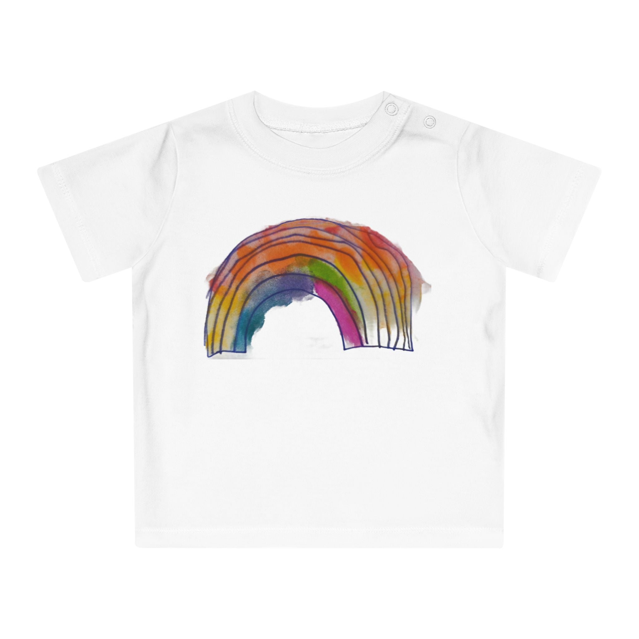 Baby T-Shirt — Hand-Drawn Watercolor Rainbow Toddler Tee