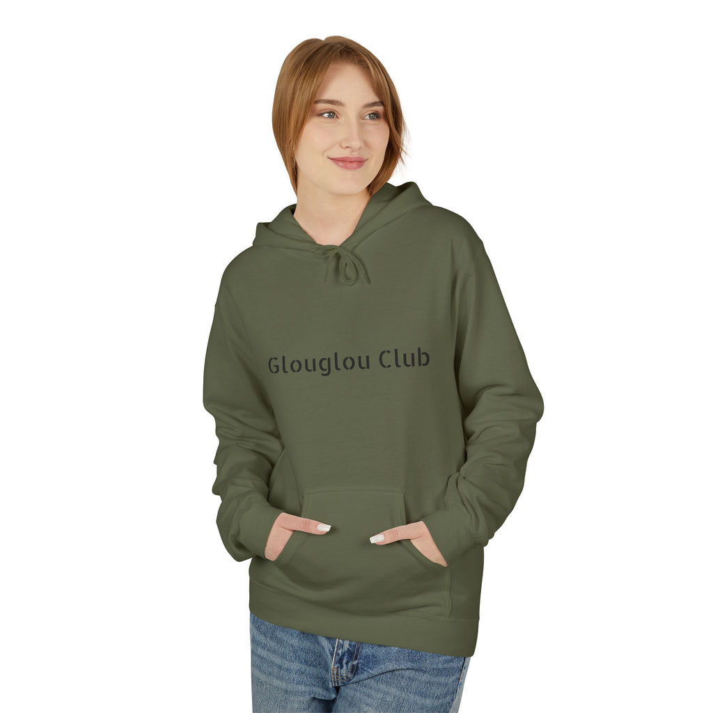 Glouglou Club Hoodie | Minimal Text Logo Pullover