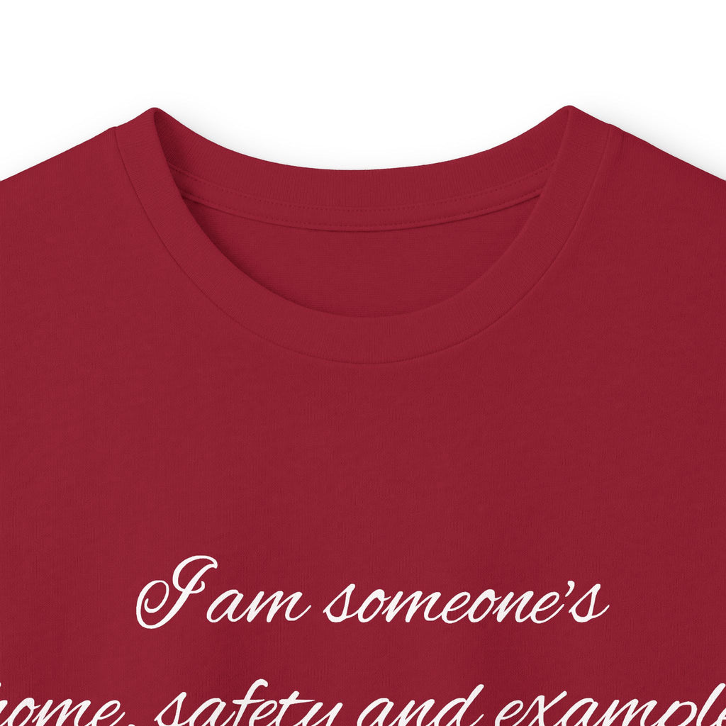 Long Sleeve Tee — Inspirational Script Quote “I am someone’s name, safety and example…”