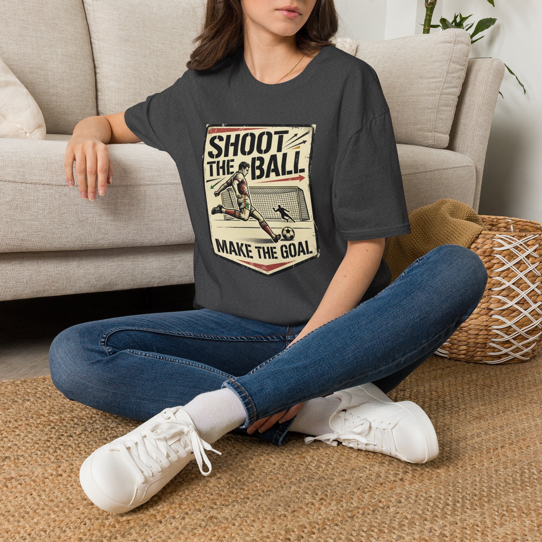 Shoot The Ball Soccer T-Shirt — 'Make The Goal' Vintage Football Tee