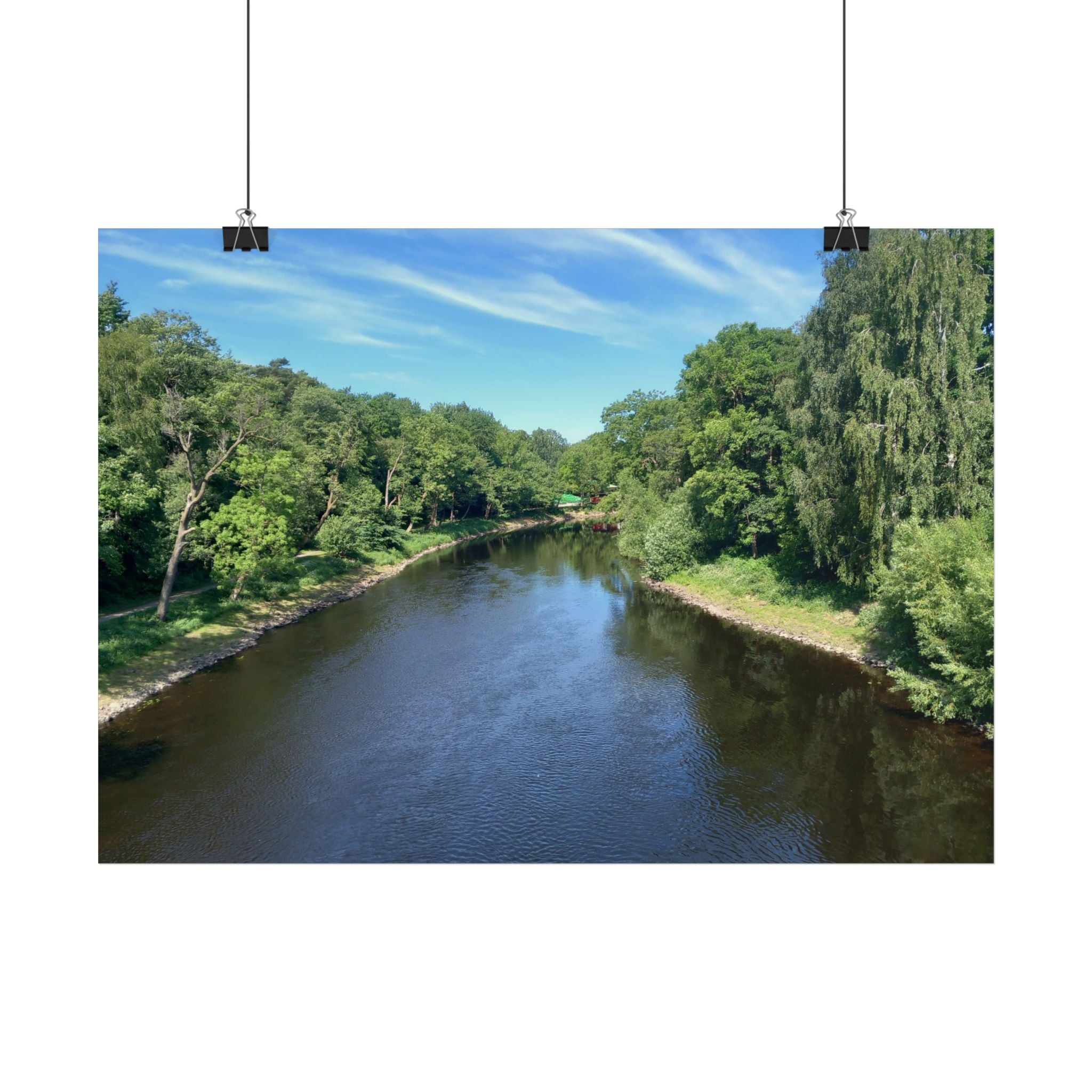 River Landscape Poster — Serene European Nature Wall Art