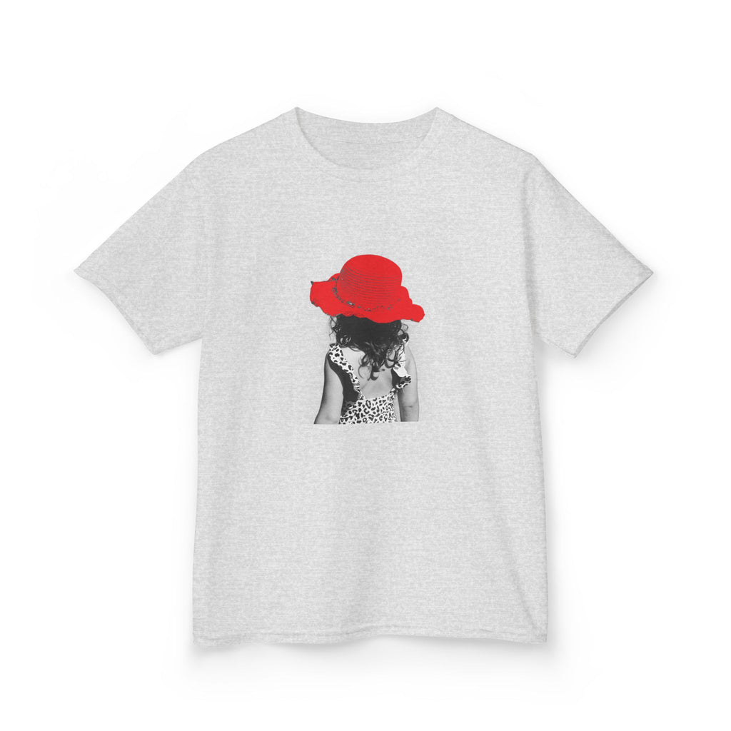 Kids T‑Shirt — Retro Girl with Red Hat Graphic