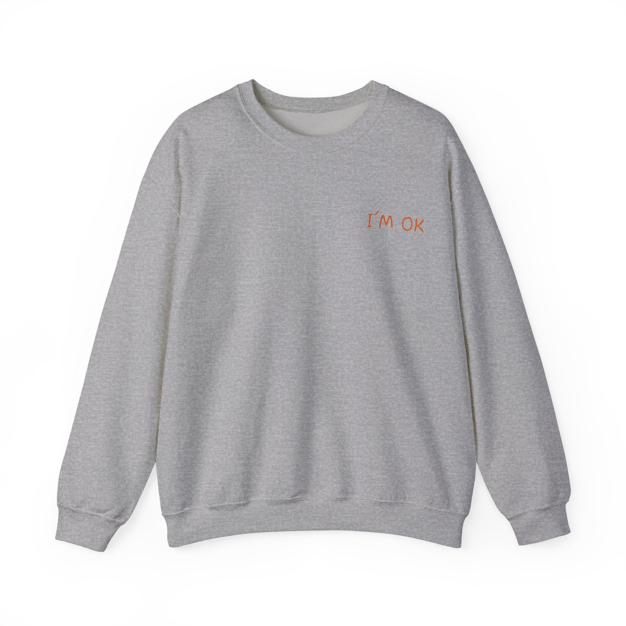 Crewneck Sweatshirt — 'I’m OK' Palm Sunset Graphic