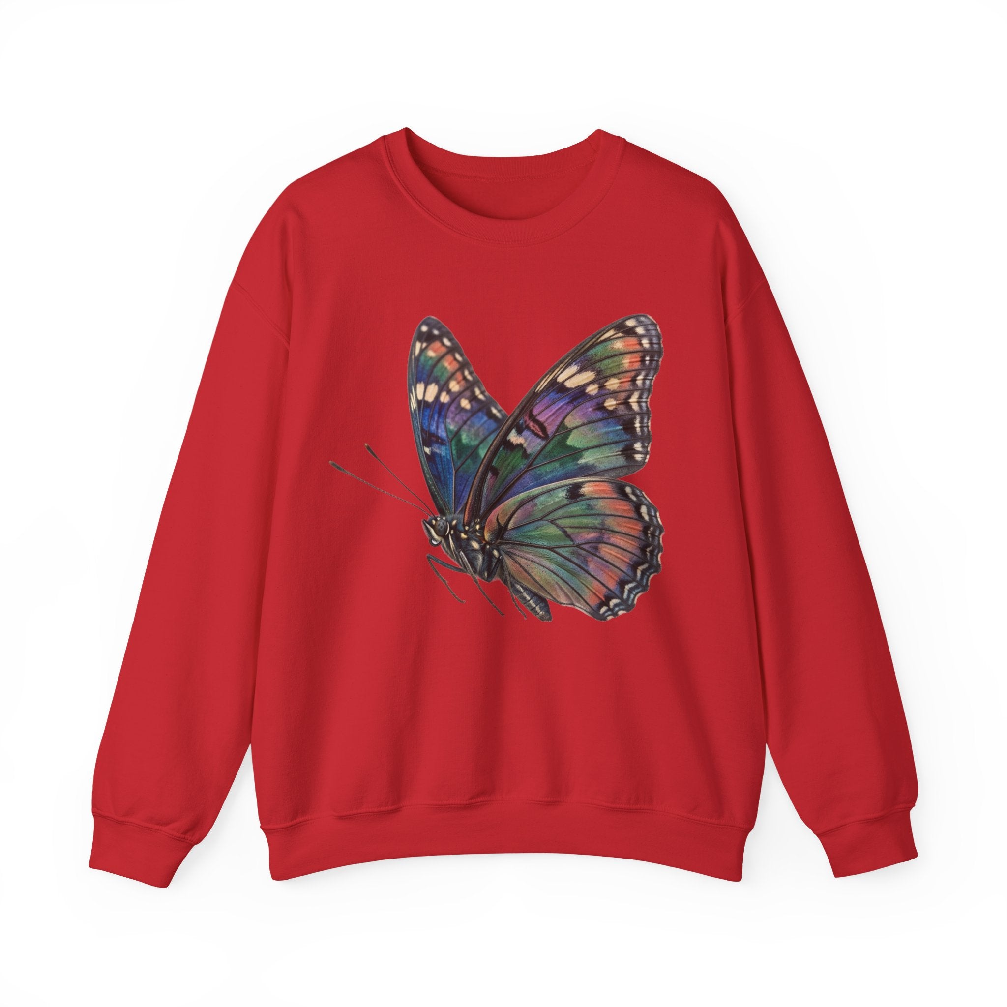 Butterfly Graphic Sweatshirt – Colorful Prism Wings Crewneck