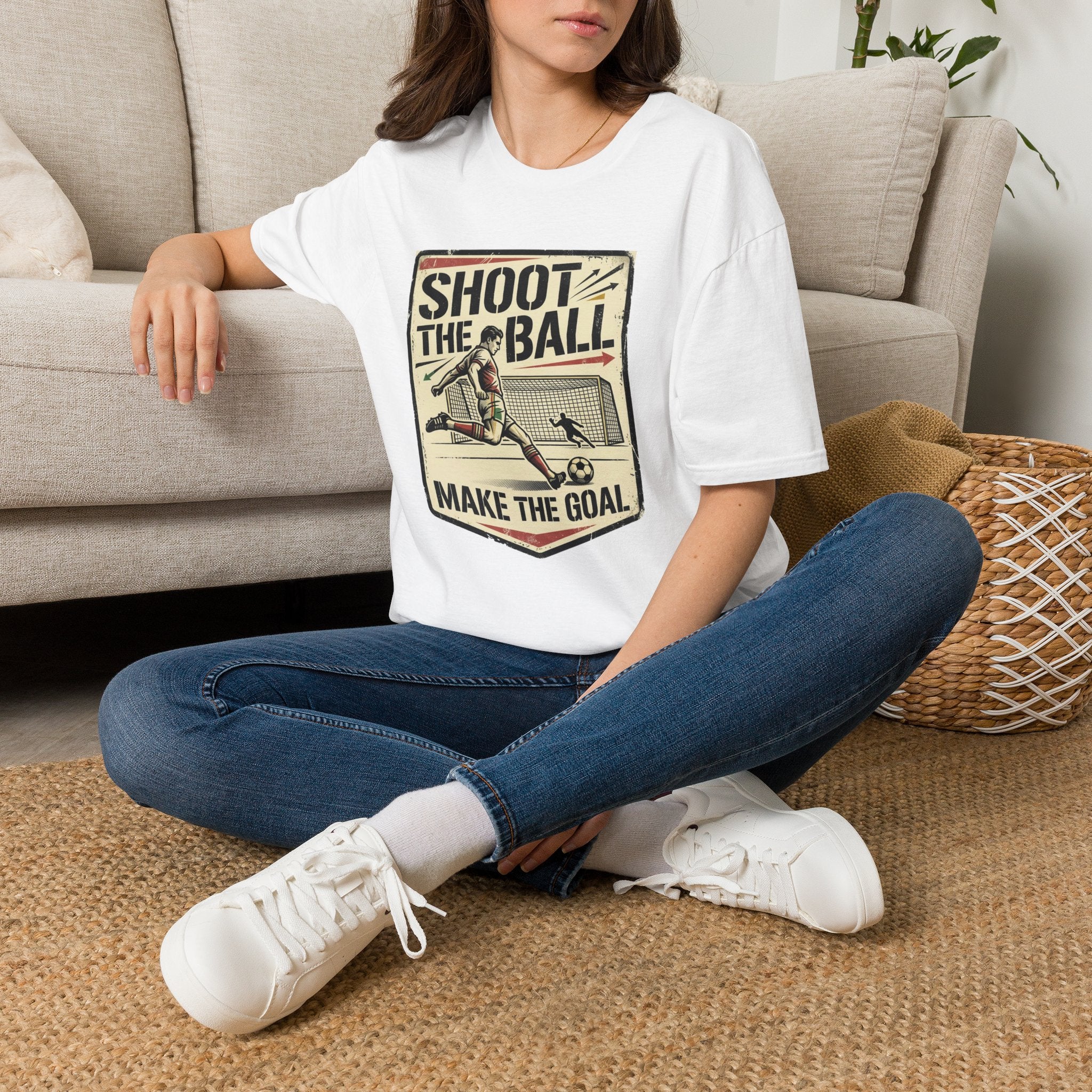 Shoot The Ball Soccer T-Shirt — 'Make The Goal' Vintage Football Tee