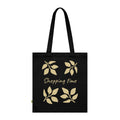 Shopping Time Organic Cotton Tote — Eco-Friendly Reusable Grocery Bag with Leaf Design