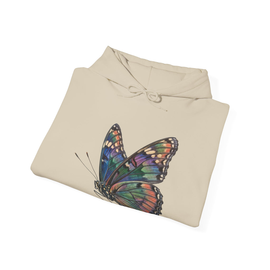 Butterfly Illustration Hoodie — Colorful Monarch Wing Graphic Pullover