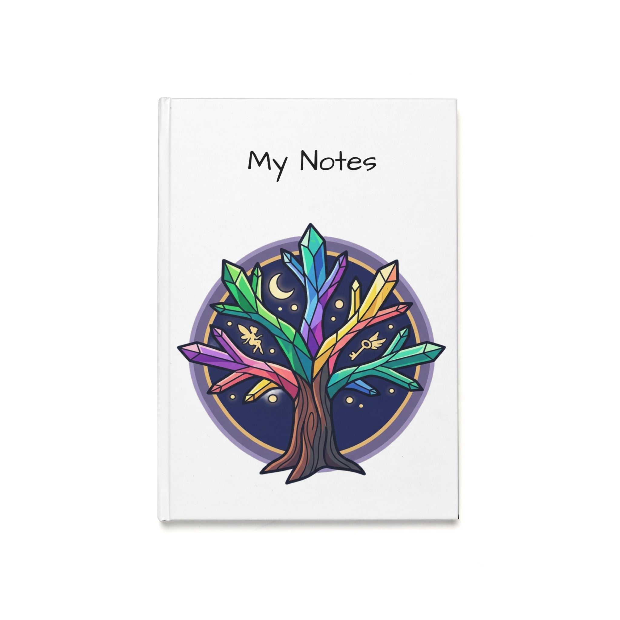 A5 Hardcover Journal — Colorful Crystal Compass Pocket Design