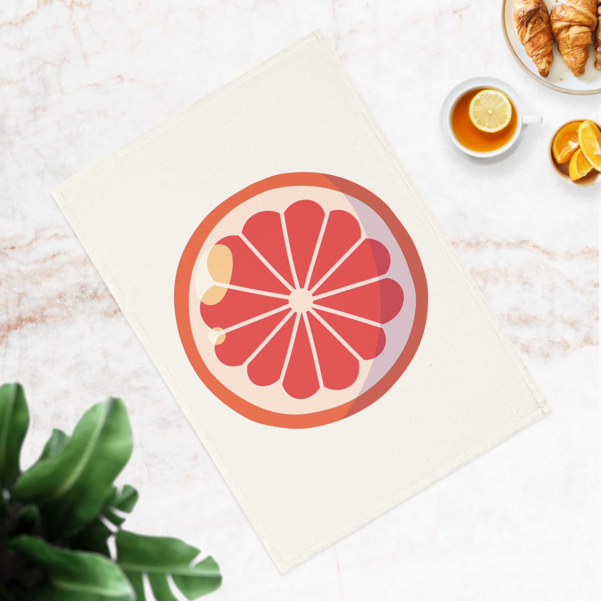 Grapefruit Cotton Tea Towel – Bright Citrus Kitchen Towel