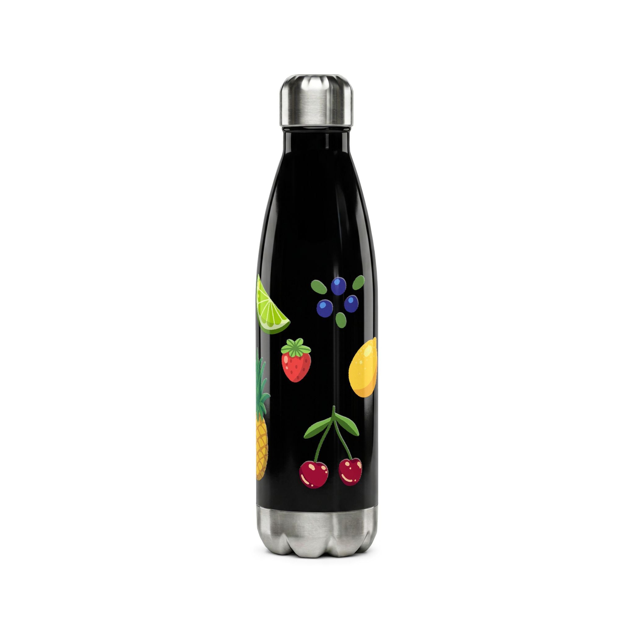 Fruit Pattern Stainless Steel Water Bottle — 17oz Tropical Fruit Design