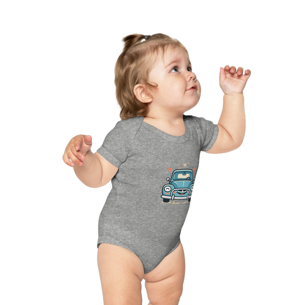 Vintage Blue Car Baby Bodysuit – Cute Retro Automobile Infant Onesie
