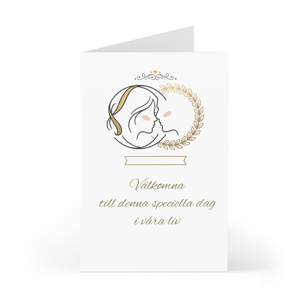 Wedding Invitation Greeting Card Set — 7 Elegantly Illustrated Cards (Swedish Text)