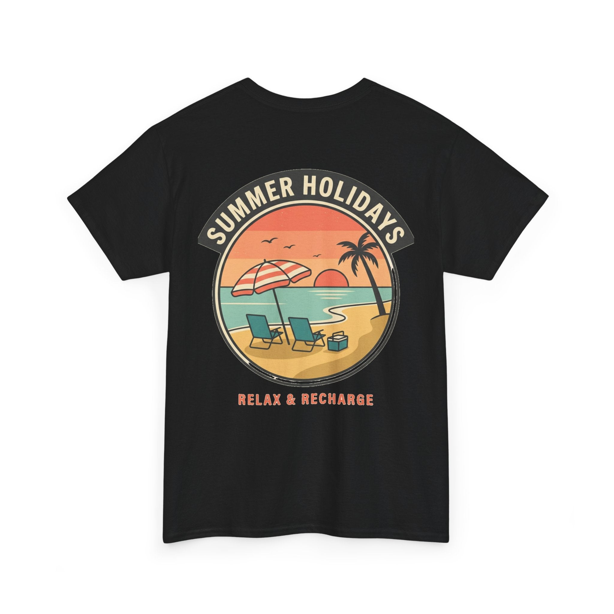 Summer Holidays Beach T‑Shirt — "Relax & Recharge" Graphic Tee