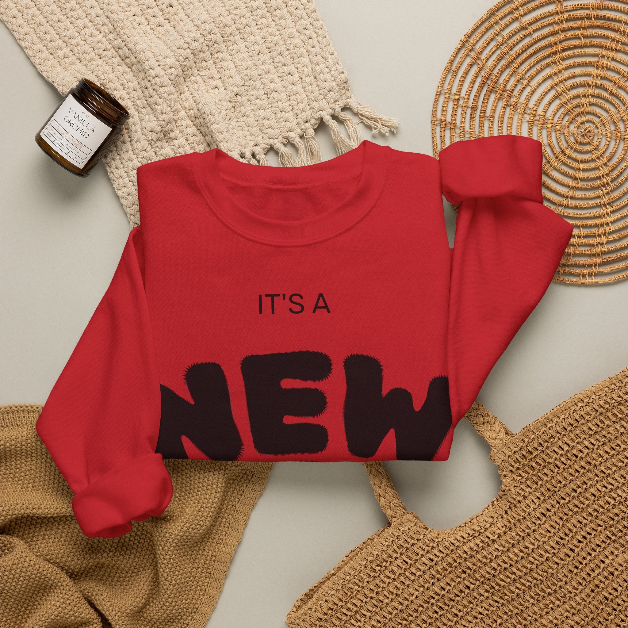 New Day Crewneck Sweatshirt – "It's a New Day, Rise N' Shine" Motivational Pullover