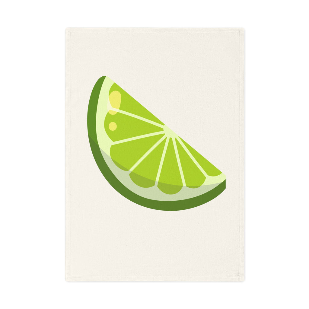 Lime Slice Cotton Tea Towel — Bright Citrus Kitchen Towel