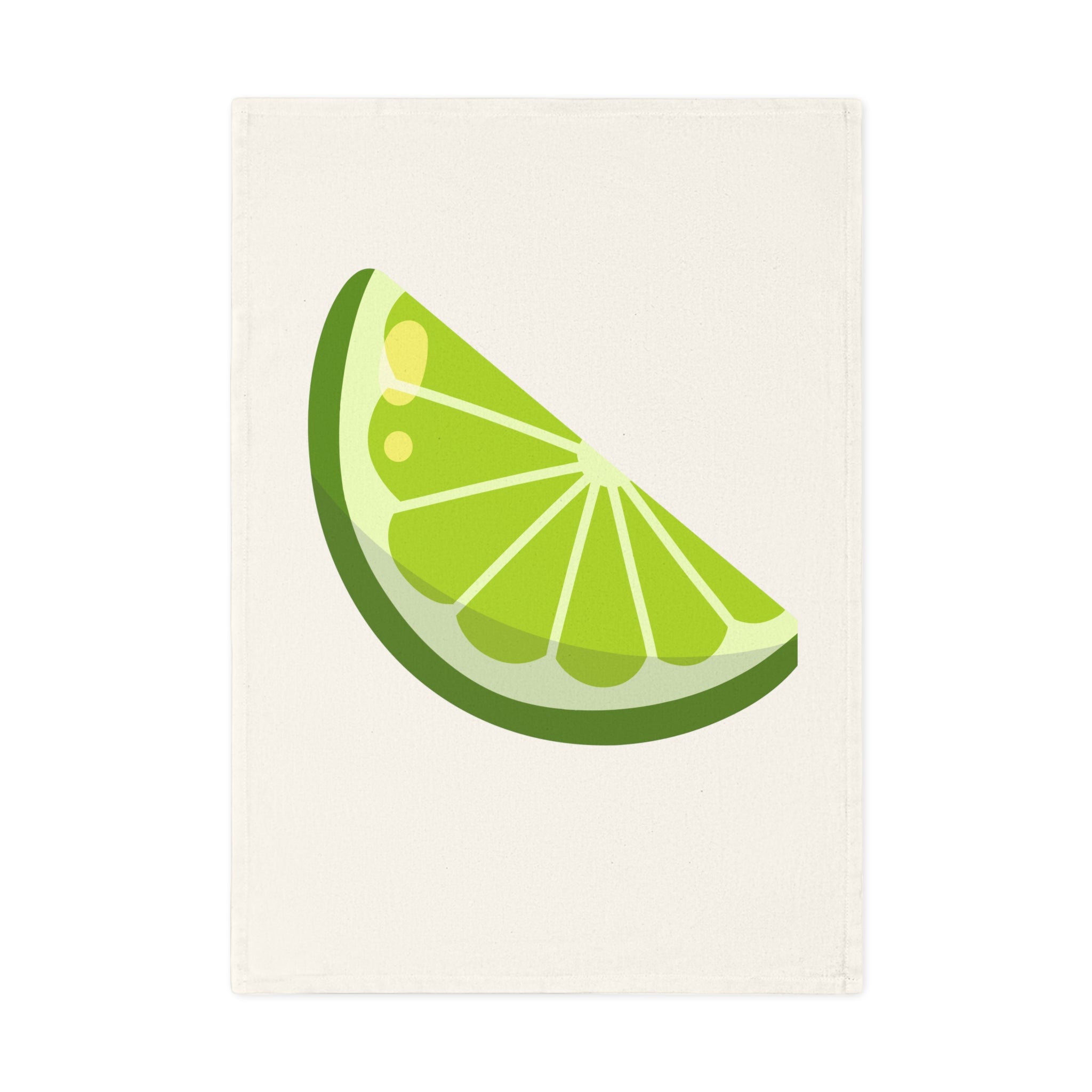 Lime Slice Cotton Tea Towel — Bright Citrus Kitchen Towel