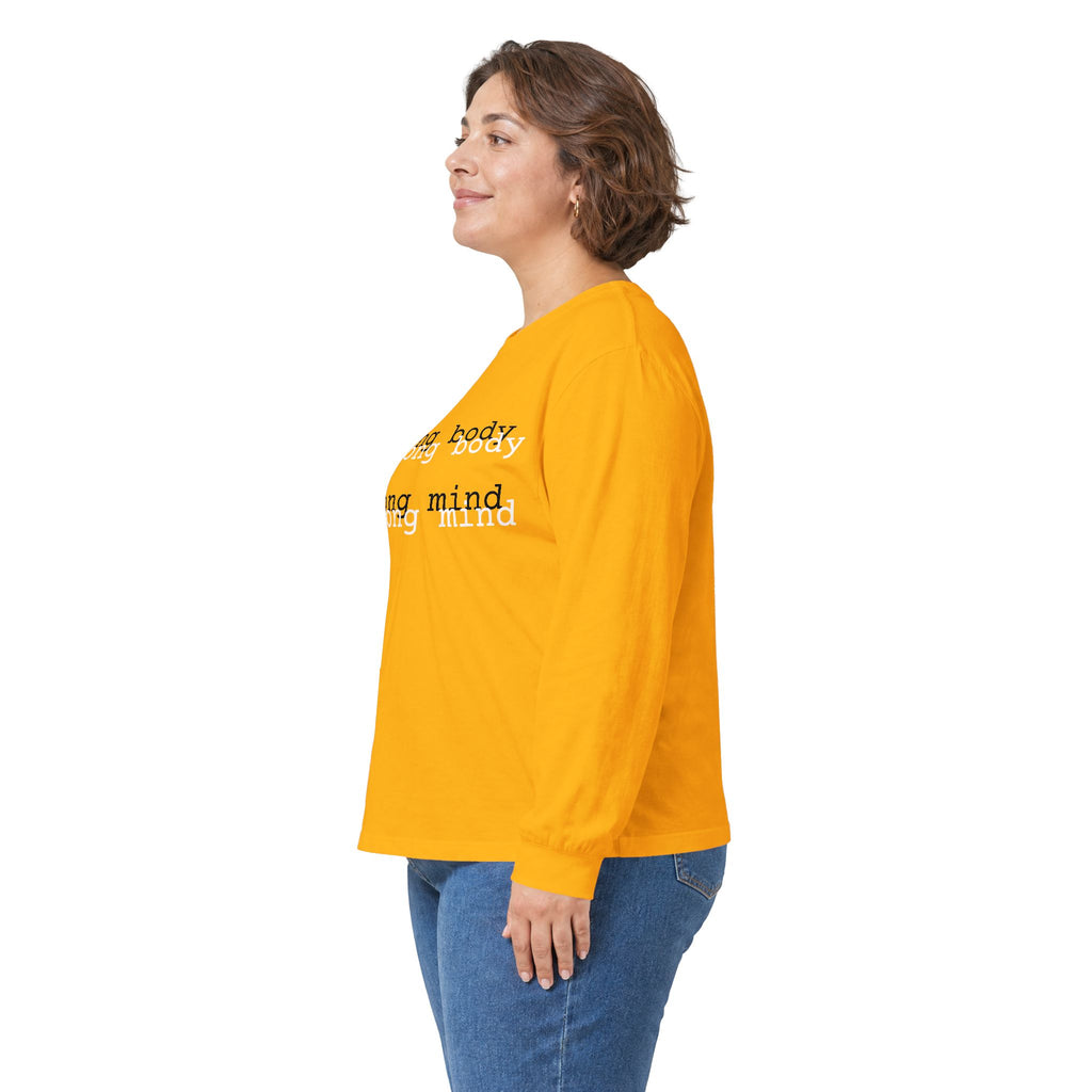 Strong body Strong mind Long Sleeve Tee — Fitness Motivation Shirt