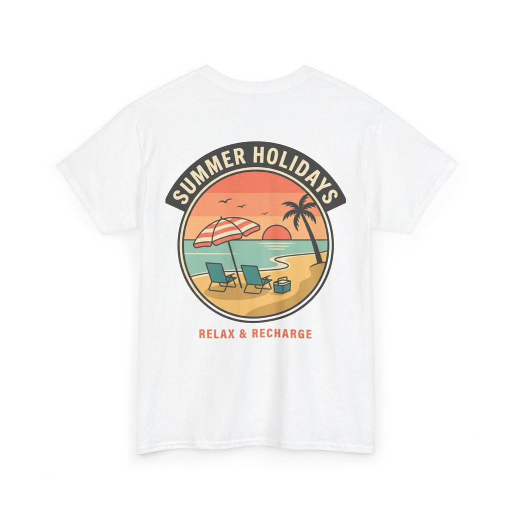 Summer Holidays Beach T‑Shirt — "Relax & Recharge" Graphic Tee