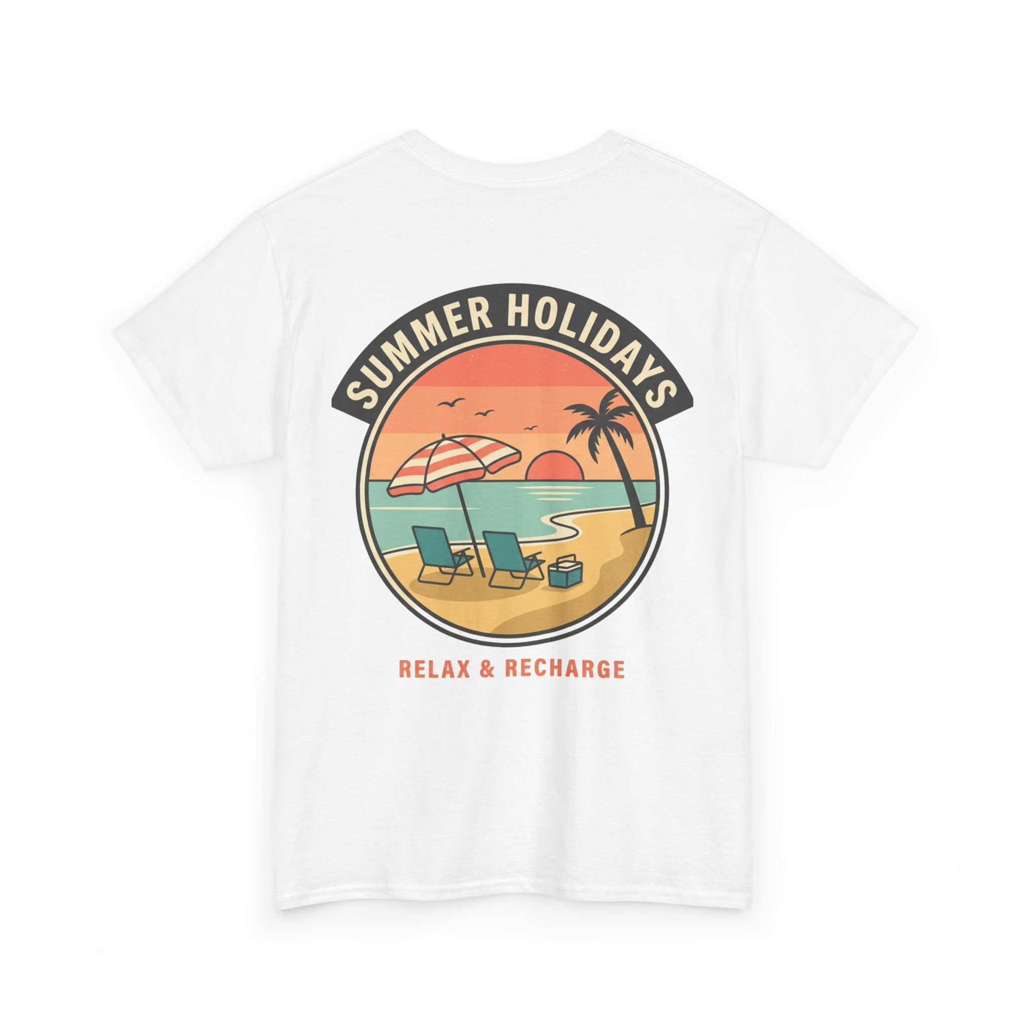 Summer Holidays Beach T‑Shirt — "Relax & Recharge" Graphic Tee